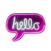ราคา ป้ายไฟ LED CARINI HELLO สีขาว/ชมพู (1315989)