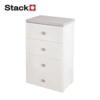 ราคา ตู้ลิ้นชัก 4 ชั้น STACKO MINA 57.6x40x93.3 ซม. สีขาว/เทา (1313015)