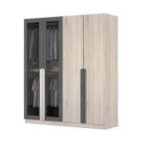 ราคา ตู้เสื้อผ้า 4 บานเปิด SB FURNITURE BURTON 19223425 180 ซม. สีน้ำตาล/ดำ (1323767)