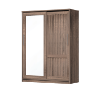 ราคา ตู้เสื้อผ้าบานเลื่อนกระจกเงา WISDOM DESIGN FURNITURE รุ่น W15SLM 150 ซม. สีวอลนัท (888216601142)