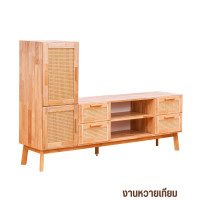 ราคา ตู้วางทีวี EVERGREEN FURNITURE รุ่น GL-18-FWR-4-11 ไม้ยางพารา สีไม้ธรรมชาติ (888168100205)