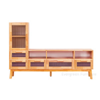 ราคา ตู้วางทีวีไม้ยางพารา EVERGREEN FURNITURE รุ่น GL-18-FWR-3-3 สีไม้ธรรมชาติ (888168100191)