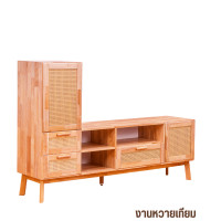 ราคา ตู้วางทีวี EVERGREEN FURNITURE รุ่น GL-18-FWR-4-18 ไม้ยางพารา สีไม้ธรรมชาติ (888168100219)