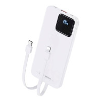 ราคา แบตเตอรี่สำรอง REMAX RPP-652 (N) ความจุ 10000MAH ชาร์จเร็ว มีสายในตัว มาตรฐาน CCC สีขาว (888144500566)