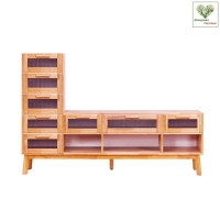 ราคา ตู้วางทีวี EVERGREEN FURNITURE รุ่น GL-18-FWR-3-27 ไม้ยางพารา สีไม้ธรรมชาติ (888168100236)