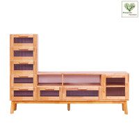 ราคา ตู้วางทีวี EVERGREEN FURNITURE รุ่น GL-18-FWR-3-29 ไม้ยางพารา สีไม้ธรรมชาติ (888168100240)