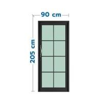 ราคา ประตูบานสวิงเดี่ยว อะลูมิเนียม 8 ฟัก KPA 90x205 ซม. สีดำ (1310625)