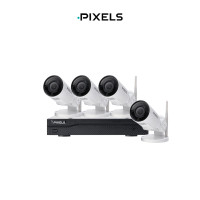 ราคา กล้องวงจรปิดไร้สาย PIXELS CCTV ชุดพรีเมียมหมุนได้ 4 CH ความคมชัด 3MP (888235700010)