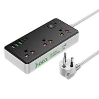 ราคา รางปลั๊กไฟ 3ช่อง 3USB 2TYPE-C 1สวิตช์ HOCO DC100 สีดำ 2300W สายยาว 2M (888206800121)