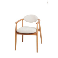 ราคา เก้าอี้ทานข้าวไม้ยางพาราเบาะผ้าฝ้าย MAAI DESIGN รุ่น KIROKU CHAIR สไตล์ญี่ปุ่น มีที่พักแขน สีโอ๊ค (888247300046)