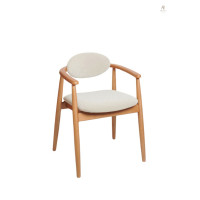 ราคา เก้าอี้ทานข้าวไม้ยางพาราแท้เบาะหนัง MAAI DESIGN รุ่น KIROKU CHAIR สไตล์ญี่ปุ่น มีที่พักแขน สีโอ๊ค (888247300047)
