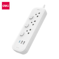 ราคา รางปลั๊กไฟ 3 ช่อง 2USB 1TYPEC DELI CT475-WH-01 ความยาวสาย 3 เมตร (888257600023)