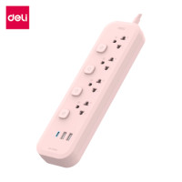 ราคา รางปลั๊กไฟ 4 ช่อง 2USB 1TYPEC DELI CT496-PK-01 ความยาวสาย 3 เมตร (888257600049)