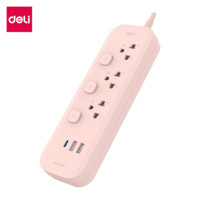 ราคา รางปลั๊กไฟ 3 ช่อง 2USB 1TYPEC DELI CT493-PK-01 ความยาวสาย 3 เมตร (888257600053)