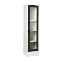 ราคา ตู้เหล็กสูงบานเปิดกระจก KIOSK LT-004 สีขาว/ดำ (1049045)