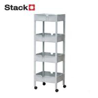 ราคา ชั้นพลาสติก 4 ชั้น STACKO AMI 42x30x124 ซม. สีเทา (1319069)