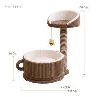 ราคา คอนโดแมวพร้อมเสาลับเล็บ PETELLE รุ่น COZY CUP SERIES สีน้ำตาลโกโก้ (888223500135)