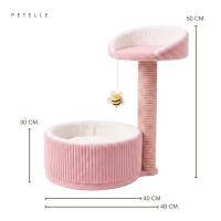 ราคา คอนโดแมวพร้อมเสาลับเล็บ PETELLE รุ่น COZY CUP SERIES สีชมพูพีช (888223500136)
