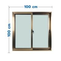 ราคา หน้าต่างบานเลื่อน อะลูมิเนียม S-S WINDOW ASIA ECO 100x100 ซม. สีชา (1328610)