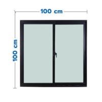ราคา หน้าต่างบานเลื่อน อะลูมิเนียม S-S WINDOW ASIA ECO 100x100 ซม. สีดำ (1328622)