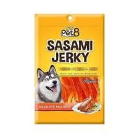 ราคา ขนมสุนัข PET8 SASAMI JERKY JJ01 สันในไก่เจอกี้สไลซ์ 50 ก. (1203714)