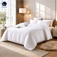 ราคา ชุดเครื่องนอน 3.5 ฟุต 4 ชิ้น CHARM CLASSIC ผ้าซาตินลายริ้ว สีขาว (888127600066)