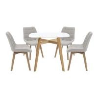 ราคา ชุดโต๊ะทานข้าว 4 ที่นั่ง SB FURNITURE JANORA-A80&YAPER 59062990 สีขาว (1298823)