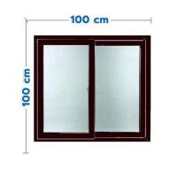 ราคา หน้าต่างบานเลื่อน UPVC S-S HOFFEN TRENDY 100x100 ซม. สีดำ (1330243)