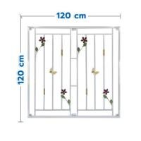 ราคา เหล็กดัดหน้าต่าง MHOLARN ลายดอกไม้ 120x120 ซม. (1328301)