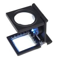 ราคา แว่นขยายจิ๋วแบบตั้งโต๊ะ 10X พับได้ พร้อมไฟ LED (2891)