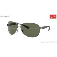 ราคา Ray Ban RB3386 004/9A gunmetal/Green polarized lens Aviator (417)