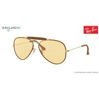 ราคา Ray-Ban RB3422Q AVIATOR CRAFT 9042/4A LEATHER LIGHT BROWN (1931)