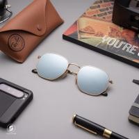 ราคา Ray Ban RB3548N 001/30 hexagonal Gold Silver Mirror 51mm (670)