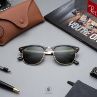 ราคา Ray-Ban RB3716 187 Clubmaster Metal Gold Top Black (2566)