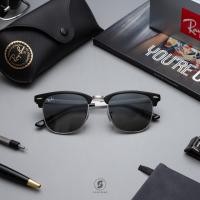 ราคา Ray-Ban RB3716 900471 Clubmaster Metal Silver Top Black (2567)