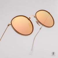 ราคา Ray-Ban RB3517 001/Z2 Round Folding Pink Mirror (2509)