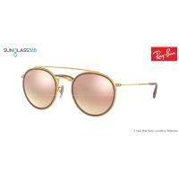 ราคา Ray-Ban RB3647N 001/7O Round Double Bridge Gradient Mirror Pink (1438)