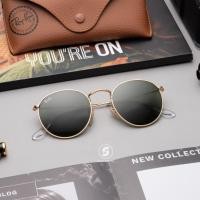 ราคา Ray-Ban RB3447 001 Round metal Gold frame G-15 lenses (2335)