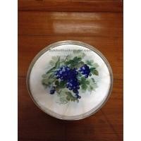 ราคา ถาดกระเบื้องโบราณขนาด12"ลายพวงองุ่นพร้อมใบสวยงามคลาสสิกมีรอยร้าว (ไม่มีดุมขา) (808)
