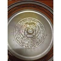 ราคา พานทองเหลืองเก่าสมบูรณ์สวยงามมากๆ ลายกุหลาบ (825)