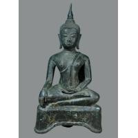 ราคา พระพุทธรูปสำริดสมัยอยุธยาสกุลช่างกำแพงเพชร (กำแพงสามขา)ลงกรุ หน้าตัก 4นิ้ว สูง8.5นิ้ว ลงรักทอง สวยสม