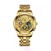 ราคา BINBOND นาฬิกาข้อมือผู้ชาย แบรนด์ชั้นนำ หรูหรา ควอตซ์-นาฬิกา B4041 Gold (MKP1628799)