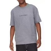 ราคา CALVIN KLEIN เสื้อยืดคอกลมผู้ชาย Standard Logo ทรง Relaxed สีเทา - S (MKP1669319)