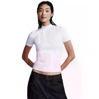 ราคา CALVIN KLEIN เสื้อยืดแขนสั้นผู้หญิง ทรง Slim สีขาว - L (GRMKPSP000241330)