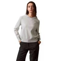 ราคา CALVIN KLEIN เสื้อสเวตเตอร์มีหมวกผู้หญิง ทรง Relaxed สีเทาอ่อน - XXS (MKP1889284)