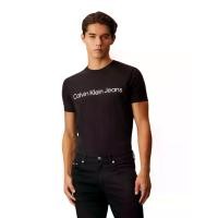 ราคา CALVIN KLEIN เสื้อยืดคอกลมแขนสั้นผู้ชาย ทรง Slim สีดำ - L (MKP1893864)