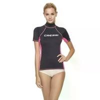 ราคา CRESSI เสื้อว่ายน้ำแขนสั้นสำหรับผู้หญิง เสื้อรัชการ์ด สีดำ-ชมพู - S (MKP1336714)