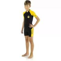 ราคา CRESSI ชุดว่ายน้ำ เวทสูทดำน้ำ รุ่นLITTLE SHARK JR SHORTY WETSUIT 2mm สีดำ-เหลือง - 5_6_Years (MKP1341632)