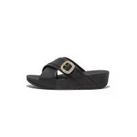 ราคา FitFlop™ รองเท้าแตะผู้หญิง LULU CRYSTAL-BUCKLE CROSS รุ่น HO1-001 สี BLACK - 5_UK (MKP1676751)