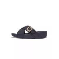 ราคา FitFlop™ รองเท้าแตะผู้หญิง LULU CRYSTAL-BUCKLE CROSS สี BLUE - 7 UK (MKP1748633)